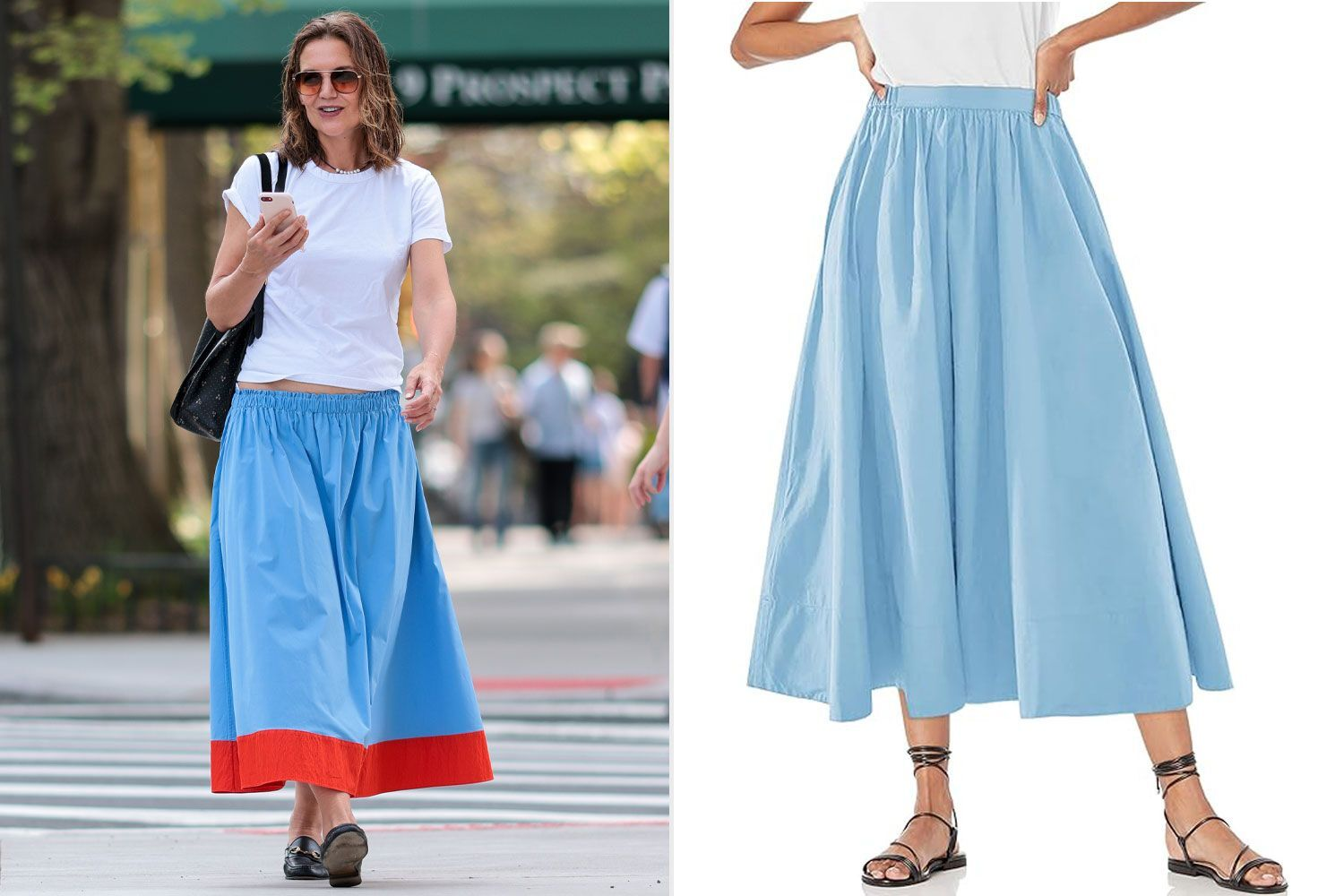 Katie Holmes Swaps Jeans for a Breezy Midi — Copy Her $14+ Spring Look